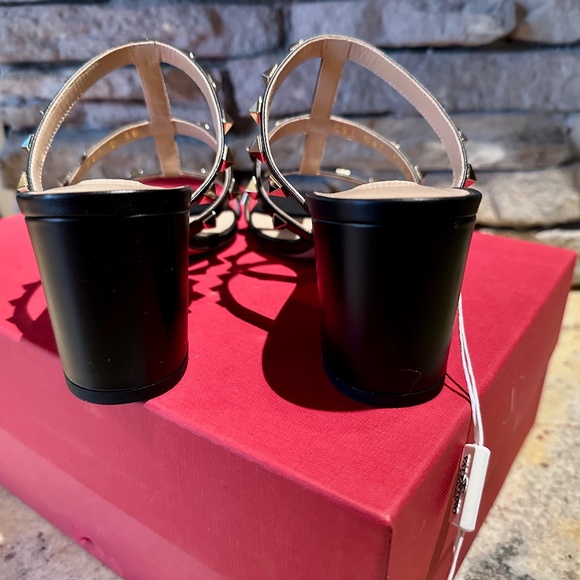 Valentino GARAVANI Rockstud Calfskin Leather Slide Sandal 60 MM BLACK Brand New - Picture 4 of 10